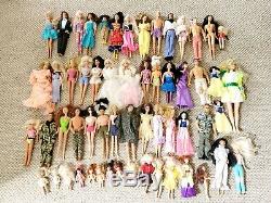 Lot of 58 Vintage Barbie DOLLS Bubbles Ken With Clothes