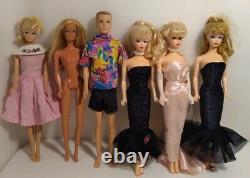 Lot of 6 Barbie Doll Reproductions Swirl Platinum Ponytail, No. 1, Malibu, Ken++