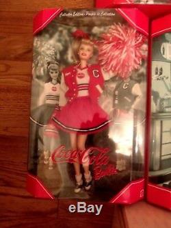 Lot of 6 COCA-COLA Barbie Soda Fountain Display- Ken -Majorette-Cheerleader