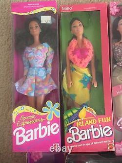 Lot of 7 Vintage 80s and 90s Barbie Dolls Mattel