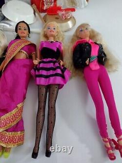 Lot of 9 Barbie Dolls Mattel New and Used Holyday Special Edition Muse