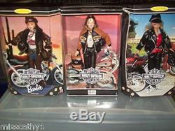 Lot of Harley Davidson Barbies & Kens withFatboy