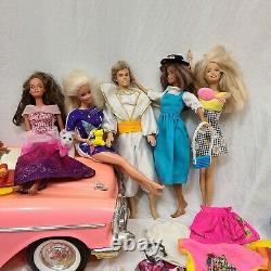 Lot of Vintage Barbie Dolls with Clothes / Clothing and car