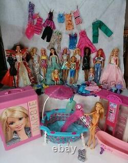 MATTEL Barbie dolls, clothing, furniture, case, and accessories Lot 90's & 00's