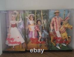 Mary Poppins Pink Label Barbie 2007 Lot of 3 Bert, Mary, Jane & Michael Disney