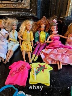 Mattel 1980's vintage barbie doll lot, dream house, cottage, dolls