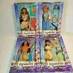 Mattel 1995 NRFB Disney Pocahontas, John Smith, Nakoma and Kocoum dolls set of 4