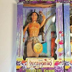 Mattel 1995 NRFB Disney Pocahontas, John Smith, Nakoma and Kocoum dolls set of 4