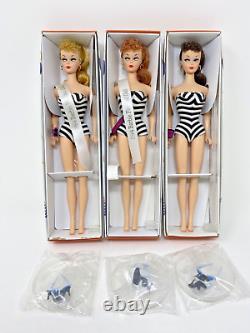 Mattel 35th Anniv Barbie Festival 3 Doll Set Redhead, Blond, Brunette & Souvenirs