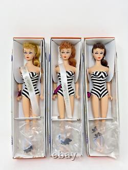 Mattel 35th Anniv Barbie Festival 3 Doll Set Redhead, Blond, Brunette & Souvenirs