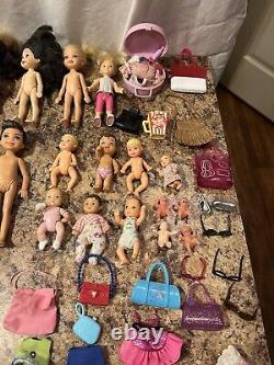 Mattel Barbie Club Chelsea 28 doll Lot With Tons Clothes And Accessories