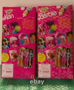 Mattel Barbie Doll 1991 Totally Hair Barbie Blonde and Ken lot of 2 New