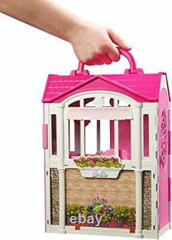 Mattel Barbie Glam Getaway Doll House Furnished On-The-Go Carrying Handle