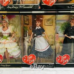 Mattel'Barbie' I Love Lucy Doll Collectors Edition 8 Dolls All Mint Cond