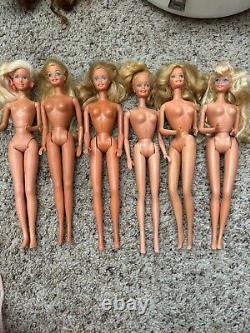 Mattel Barbie Lot of 40+ Vintage Dolls Marked 70s-80s Look At All Pics Beautiful