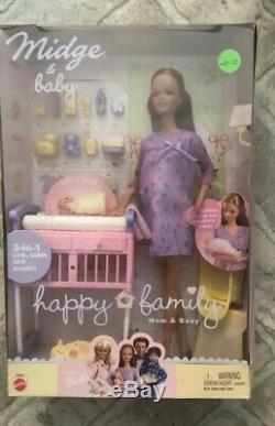 Mattel Barbie dolls lot of 6 new in box Happy Family, Air Force, Teen Talk