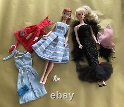 Mattel Blonde & Red Hair Barbie Reproduction Dolls in Excellent Condition-nice