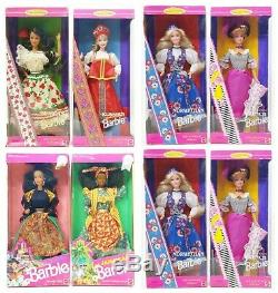 Mattel Special Edition Dolls Of The World Lot Of 8 Barbie Dolls NRFB