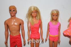 Mattel The Sun Set Malibu Barbie doll lot set of 5 vintage 1970