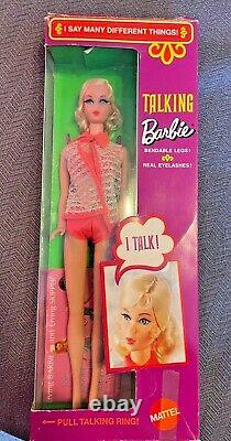 Mattel Vintage Talking Barbie 1970 BLONDE Nape Curl, Mute, Mint in Box