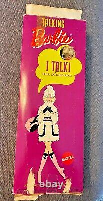 Mattel Vintage Talking Barbie 1970 BLONDE Nape Curl, Mute, Mint in Box