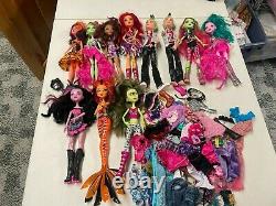 Monster High Barbie Doll Mega Lot 10 Dressed Dolls Many Htf Dolls Accessories