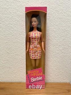 NEW Barbie Pretty In Plaid Dolls (1998, Lot of 4) NOS Blonde Red Brunette Black