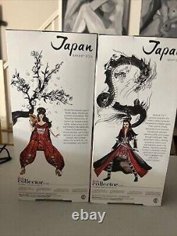 NEW RARE Dolls of the World 2010 Japan Barbie & Samurai Ken Pink Label FREE SHIP