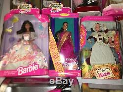 NEW VTG Lot 15 Barbie Dolls Holiday Pilgrim Birthday Olympic Spotlight RARE 90's