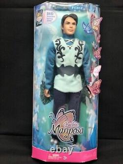 NIB Barbie Mariposa Butterfly Doll M3456 & Prince M1519 + Opened Mariposa DVD