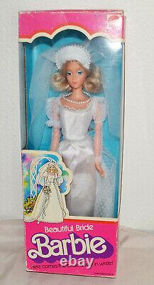 NRFB Mint Vintage Beautiful Bride Barbie 1976 #9599 RARE TNT FACE WITH LASHES
