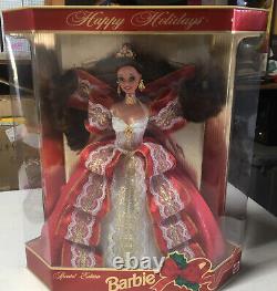 New In Box! Happy Holidays 1997 Barbie Doll GREEN EYES MISPRINT MINT SPECIAL