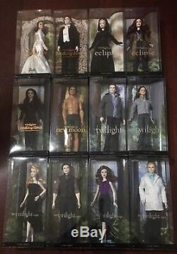 New Twilight Pink Label Barbie Dolls Lot of 12, Edward Throw, & a Cup