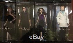 New Twilight Pink Label Barbie Dolls Lot of 12, Edward Throw, & a Cup