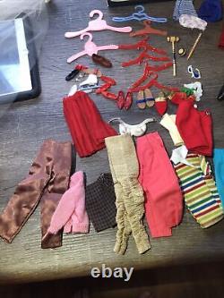 Nice Huge Lot 1961 Mattel Barbie Doll Redhead Ponytail Carrying Case Clothes
