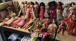 Nice Lot Of Vintage 31 Barbie + 2 Ken Dolls With Clothes 60s 90s + Others