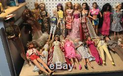 Nice Lot Of Vintage 31 Barbie + 2 Ken Dolls With Clothes 60s 90s + Others