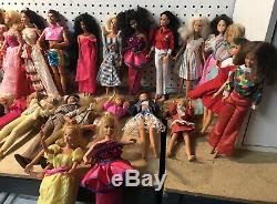 Nice Lot Of Vintage 31 Barbie + 2 Ken Dolls With Clothes 60s 90s + Others