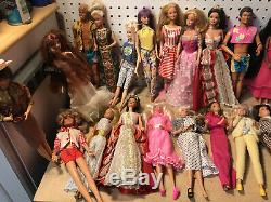 Nice Lot Of Vintage 31 Barbie + 2 Ken Dolls With Clothes 60s 90s + Others