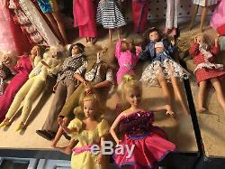 Nice Lot Of Vintage 31 Barbie + 2 Ken Dolls With Clothes 60s 90s + Others