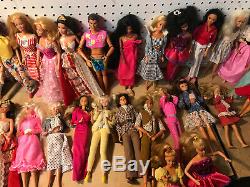 Nice Lot Of Vintage 31 Barbie + 2 Ken Dolls With Clothes 60s 90s + Others