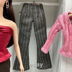 OOAK SILKSTONE Barbie Doll Burgundy Reroot + Dressmaker Details Couture & J Wu