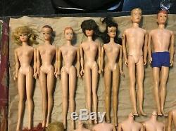 Original Vintage Barbie Doll Lot Side Part, Heads, Box & More