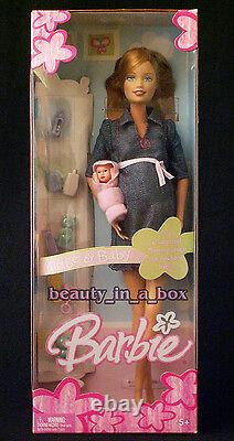 Pregnant Midge Barbie Doll Denim Baby Happy Family Play All Day Kitchen Playset