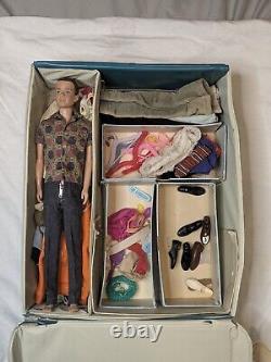 RARE! Combo 1961 Ken & Barbie Dolls In Cases With Clothes & Accessories