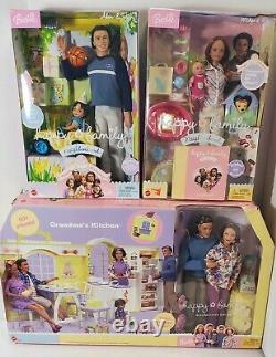 RARE Lot NEW Happy Family Mattel Barbie Alan, Midge & Sons +Grandparents kitchen