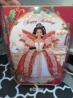 RARE NRFB NIB Happy Holidays 1997 Barbie Doll MINT Green Eyes