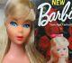 RARE Near MInt Blonde Standard Barbie Doll With Swimsuit, stand & BOX Vintage