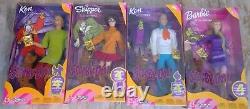 RARE SCOOBY DOO Barbie Doll Fred Shaggy Velma Daphne Ken Lot 4 NRFB