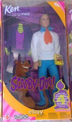 RARE SCOOBY DOO Barbie Doll Fred Shaggy Velma Daphne Ken Lot 4 NRFB